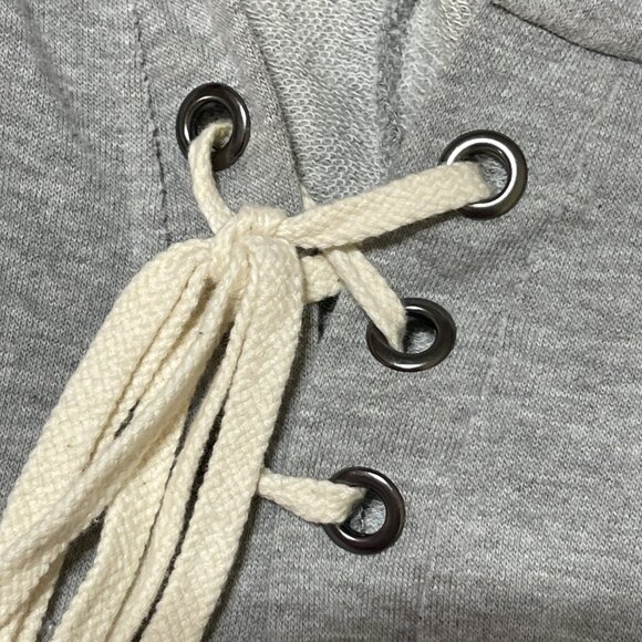 Altar'd State Hoodie Top Swing Hem Grey S Small Cotton Stretch - Picture 5 of 7